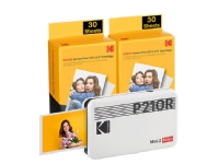 Kodak Mini 2 Retro, Färg-sublimeringsskrivare, 2.1 x 3.4 (5.3 x 8.6 cm), Kantfri utskrift, Bluetooth, Direktutskrift, Vit