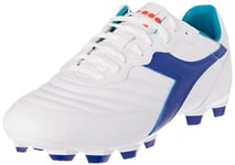 Diadora Homme Brasil 2 R LPU Chaussure de Football, Blanc/Bleu Marine, 38.5 EU