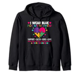 I Wear Blue For My Nephew Support Faith Hope Love Understand Zip Hoodie