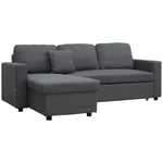 3 Seater Corner Sofa Bed with Storage Chaise Lounge L Couches