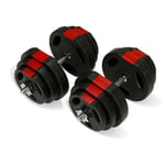 TnP Adjustable 30KG Tri-Grip Vinyl Dumbbell Set Home Gym Weights Fitness Workout