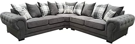 Dorado Corner Sofa Sectional 3 Seater 2 Seater Armchair Cuddle Chair Grey Velour Fabric (Grey, Corner 2c2)
