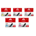 Canon CLI651XL Black, Cyan,Grey,Yellow,Magenta Ink Cartridge Value Pack High Yield 750 pages for Canon PIXMA MG6360, MG5460,iP7260,MX726, MG5560, iP8760, iX6860, MG6460 , MG7160, MX926,  MG5660, MG6660 , MG7560 Printer