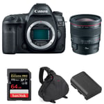 Canon EOS 5D Mark IV + EF 24mm f/1.4L II USM + SanDisk 64GB UHS-I SDXC 170 MB/s + LP-E6N + Sac | Garantie 2 ans