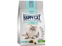 Happy Cat Sensitive Skin &amp Coat, torrfoder, för vuxna katter, för frisk hud och päls, 1,3 kg, påse