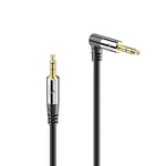 sonero® premium câble audio avec 1x fiche 90°, jack 3,5 mm, 0,50 m, contacts plaqués or, noir