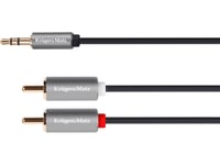 Kabel Kruger&Matz Jack 3.5Mm - Rca (Cinch) X2 5M Srebrny (5069)