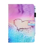 AIFILLE Compatible with Tablet Covers iPad 9.7 inch 2018 & 2017 Model Leather Case Color Beach Pattern Shockproof Protector Bumper Sleeve Folio Lightweight Stand Cover for Girls Women