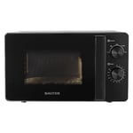 Salter EK5652MBLK Kuro 20 L 800 W Solo Microwave Oven with 27 cm Rotating Turntable, 5 Power Levels & Defrost Setting Function, Adjustable Twin Dial Control, 35 Minute Timer, Black, Glass, 20 liters