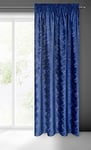 Eurofirany Adria Rideau en Velours avec Galon fronceur - Motif géométrique - Style Moderne - pour Salon, Chambre à Coucher, Porte de Balcon - 140 x 270 cm - Bleu foncé/Gris - 140 x 270 cm - 140 x 270