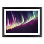 Watercolour Aurora Borealis Vol.2 H1022 Framed Print for Living Room Bedroom Home Office Décor, Wall Art Picture Ready to Hang, Black A2 Frame (64 x 46 cm)