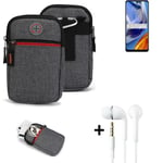 Belt bag + headphones for Motorola Moto E32s Phone case