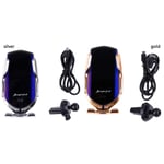 2 In 1 10w Wireless Car Phone Charger Auto Clamping Smart Sensor Gold
