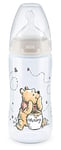 NUK Premier choix + biberon pour 0-6 mois, indicateur de contrôle de la température, biberon de 300 ml avec valve anti-colique, sans BPA, tétine en silicone Disney Winnie l'ourson