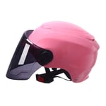 GFYWZ Bicycle Visor Flip up Modular Half Helmet with Sunshield for Men & Women Electric Car Helmet, Bicycle Helmet,Pink