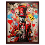 The King of Hearts Modern Magician Magical Artwork Playing Cards Art Print Framed Poster Wall Decor 12x16 inch