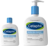 Cetaphil Gentle Skin Cleanser Set Face/Body Wash 118Ml + 473Ml, for Dry and Sens