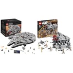 LEGO 75192 Star Wars Millennium Falcon, UCS Set, Model Kit to Build & 75337 Star Wars AT-TE Walker Poseable Toy, Revenge of the Sith Set