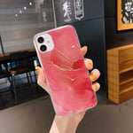 ZCDAYE Case for iPhone X iPhone XS, Gold Glitter Marble Case Smooth Soft Protective Cover with Transparent Edge TPU Bumper Case for iPhone X iPhone XS-Red