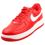Nike Air Force 1 Low Retro Qs Mens Red White Fashion Trainers - 8 UK