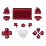 eXtremeRate Scarlet Red Classical Symbols Replacement Full Set Buttons with Tools for ps4 ps4 Slim ps4 Pro CUH-ZCT2 Controller - Compatible with ps4 DTFS LED Kit - Controller NOT Included