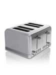 Swan St19020Grn Retro 4-Slice Toaster With Defrost/Reheat/Cancel Functions, Cord Storage, 1600W, Grey