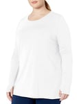 Amazon Essentials Women's Studio Relaxed-fit Long-Sleeved T-Shirt (Available in Plus Sizes), White, S