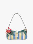 Radley Linden Garden Stripe Zip Top Shoulder Bag, Natural