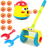 wongbey Electric Push Walker & Whirl Scoop a Ball Launcher Walker Set, Baby Vacuum Cleaner Cleaning Toy, Puzzle Fun Launcher Toy for Kids, Parent-Child Interactive Party Fun Family Game