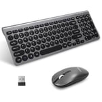 LeadsaiL KF29 Wireless Keyboard and Mouse Set, Wireless USB Mouse and Compact Computer Keyboards Combo, QWERTY UK Layout for HP/Lenovo Laptop and Mac-Grey