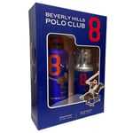 Beverly Hills Polo Club Sport 8 100ml EDT Spray & 175ml Deodorant Gift Set Men