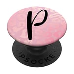 Pink Phone Grip Pop Up Holder with Initial P Leopard Design PopSockets Support et Grip pour Smartphones et Tablettes