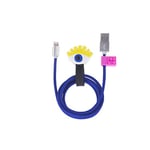 IO & MIO Câble USB-Lightning pour iPhone, iPad et Airpods avec Organisateur de câble avec Un Motif d'oeil avec Certificat Made for Apple
