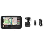 Tomtom Car Sat Nav GO 520, 5-inch WVGA Capacitive Touch Screen Black & TomTom Sat Nav Windscreen Mount, Black