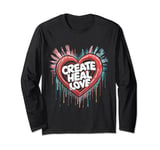 Mental Health Matters Create Heal Love Grovy Art Therapy Mom Long Sleeve T-Shirt