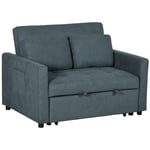 Fabric Convertible 2 Seater Sofa Bed with 2 Cushions for Living Room