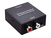 PremiumCord Audio Convertisseur Analogue au Digital, 2X Cinch RCA sur Toslink/SPDIF, INCL. Alimentation, Boîtier en Métal, Couleur Noire