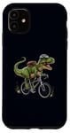 Coque pour iPhone 11 T-rex Dinosaure à vélo Dino Cyclisme Biker Rider