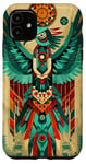 iPhone 11 Stylized Turquoise Thunderbird Tribal Eagle Case