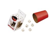 Dal Negro Red Leather Dice Cup with Dice (tärningskopp)