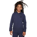 NIKE FD3291-473 B NSW TECH FLC PO HOODIE Sweatshirt Boy's OBSIDIANHEATHER/BLACK Size L