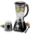 Geepas 550W 2 in 1 Food Jug Blender Ice Crusher, Mill,Coffee/Spice Grinder Black