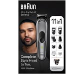BRAUN 11-in-1 MGK7440 Wet & Dry All-in-one Trimmer Kit - Grey, Silver/Grey,Black