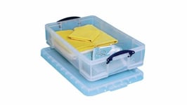 PACK OF 10 - Really Useful 33 Litre Boxes Under bed, CD DVD Clear Storage Box