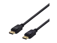 Deltaco - Displayport-Kabel - Displayport (Hane) Låst Till Displayport (Hane) Låst - Displayport 1.2 - 2 M - Stöd För 1920 X 1080 Vid 240 Hz, 4K75hz (3840 X 2160) Support, Upp Till 21,6 Gbps Datahastighet - Svart