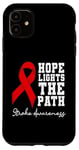 iPhone 11 Hope Lights The Path Stroke Fighter Awareness Red Ribbon Case