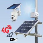 Kit vidéosurveillance 3G 4G autonome solaire avec une caméra pilotable solaire WiFi HD 1080P 64 Go