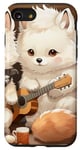 iPhone SE (2020) / 7 / 8 two cute Anime artic wolf playing guitar animal portrait art Case