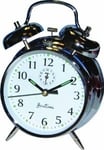 Acctim Bell Alarm Clock - Acctim keywound saxon bell alarm clock chrome luminous HANDS12 hour clock wind-up powered 175mm height bell alarm