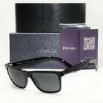 Authentic Prada Mens Glossy Black Square Designer Sunglasses SPR 19S 1AB-5S0